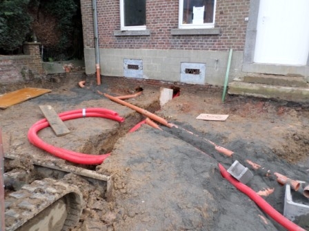 Pose de réseau d'égouttage