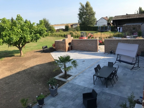 Terrasse en pierre bleue