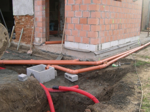 Pose de réseau d'égouttage