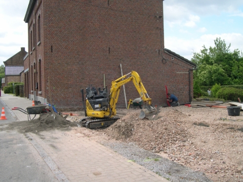 Pose de réseau d'égouttage