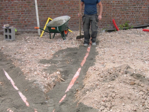 Pose de réseau d'égouttage