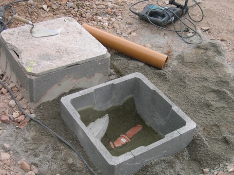 Pose de réseau d'égouttage