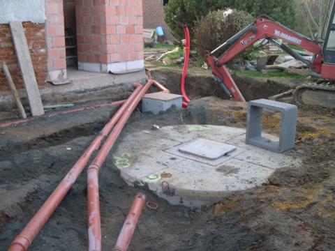 Pose de réseau d'égouttage