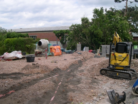 Pose de réseau d'égouttage